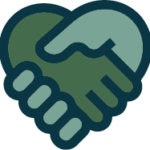 partnership icon hands and heart color